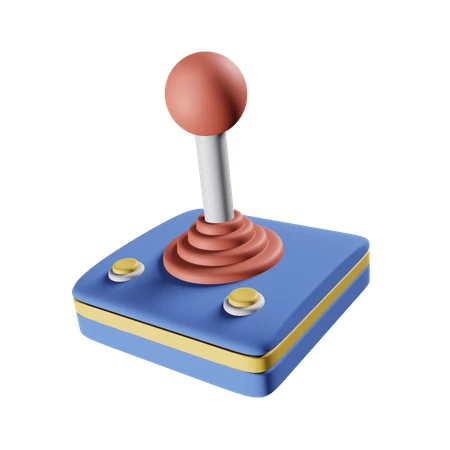 3D retro arcade joystick controller isolated on white