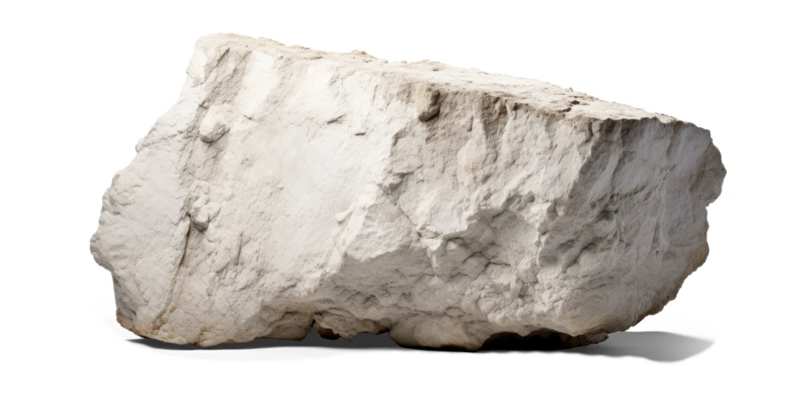 Large white rock isolated on white background