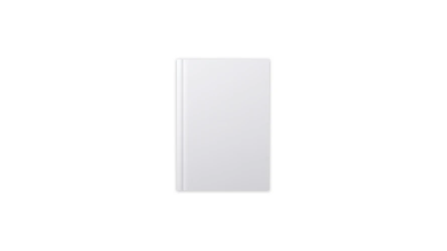 Blank white book cover mockup isolated on white background