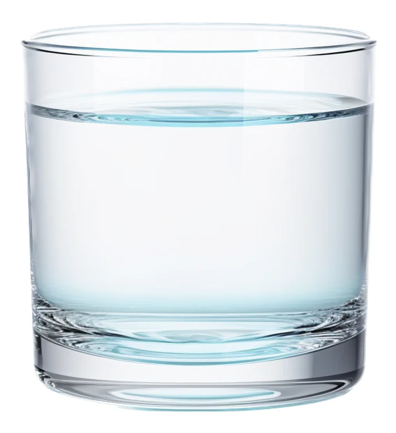 Clear glass of fresh drinking water isolated on white
