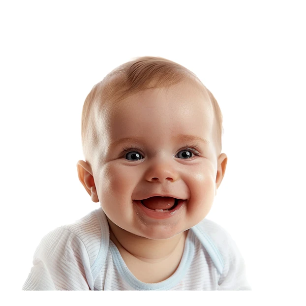 Happy smiling baby boy isolated on white background