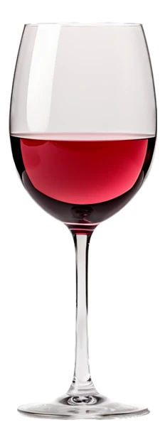 Single glass of red wine isolated on white background