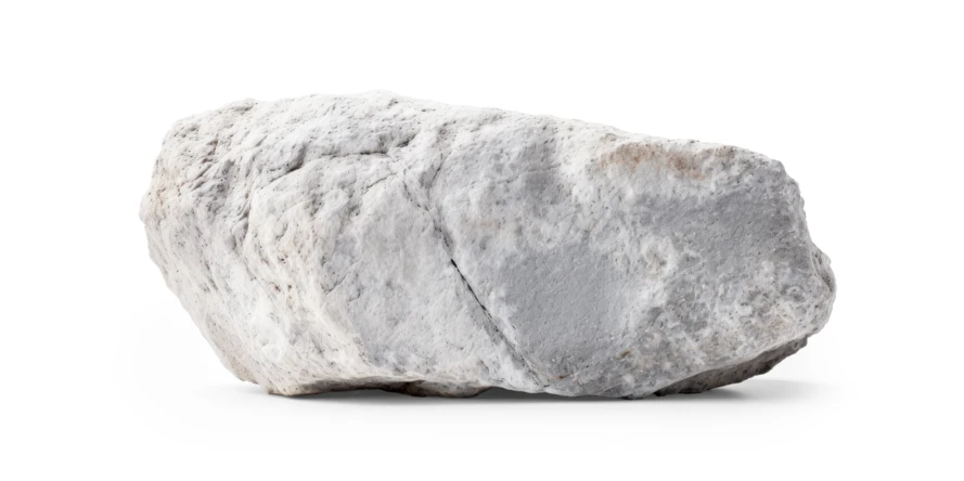 Large gray rock isolated on white background