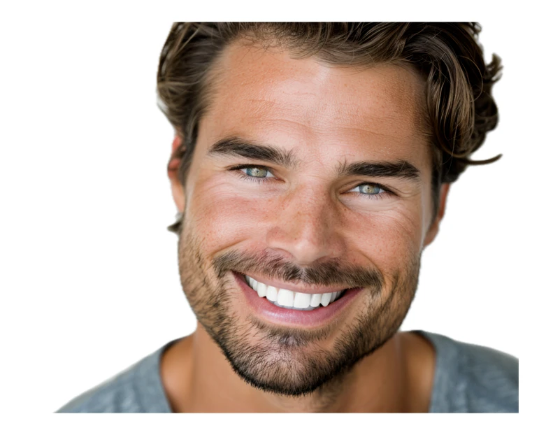 Portrait of a handsome smiling man isolated on white