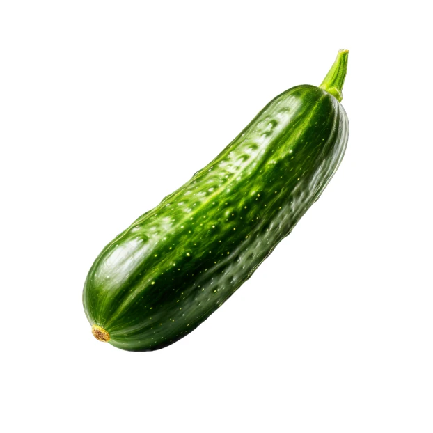Fresh whole green cucumber isolated on white background