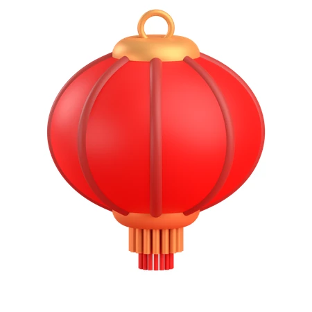 Traditional red Chinese lantern 3D illustration