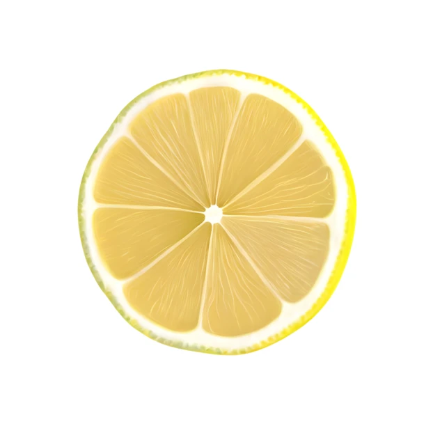 Fresh yellow lemon slice isolated on white background