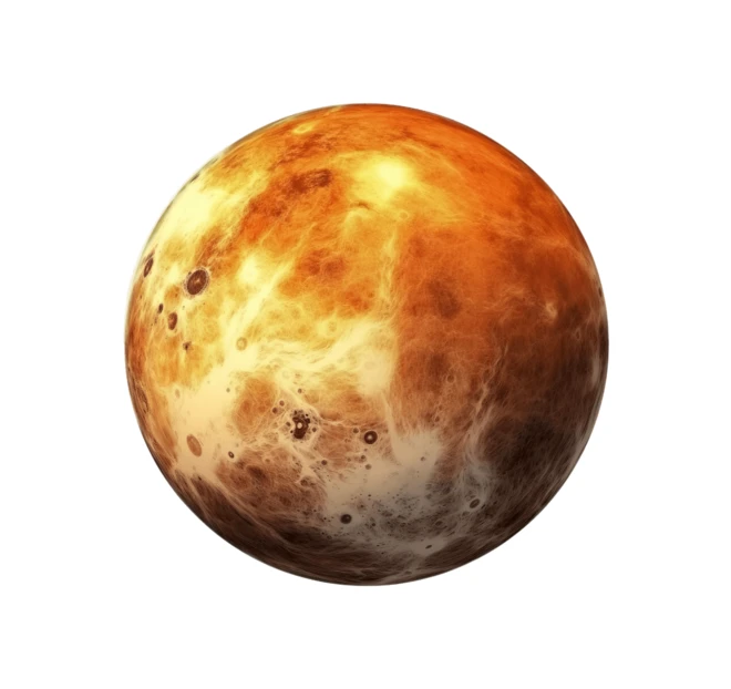 Realistic 3D illustration of planet Venus isolated on white background