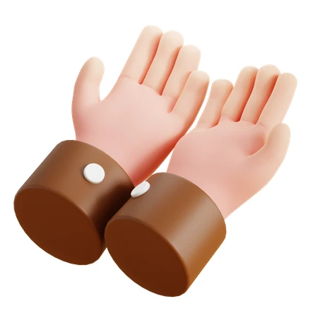 3D cartoon hands in a prayer or receiving gesture