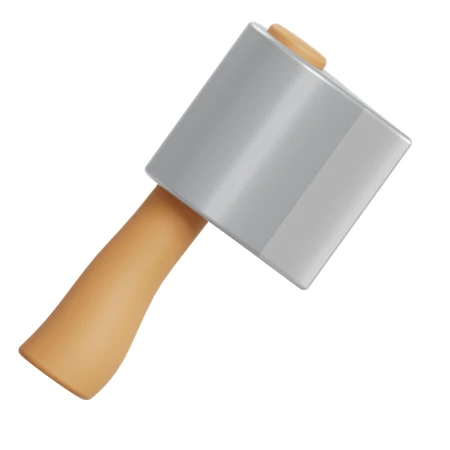 Minimalist 3D rendered axe icon with wooden handle