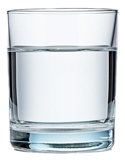 Clear glass of fresh water on white background