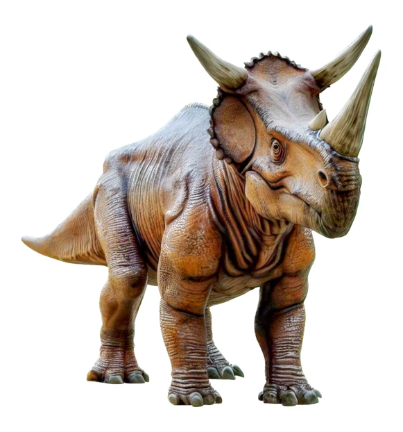 Triceratops dinosaur model isolated on white background