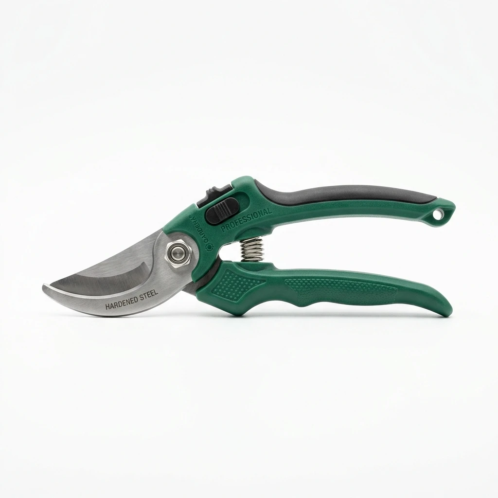 Professional garden pruning shears isolated on white background