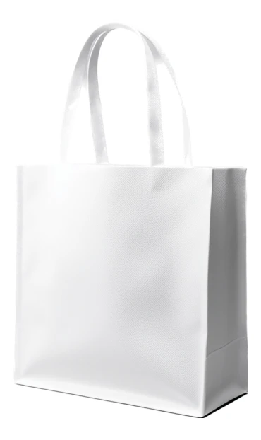 Blank white reusable shopping bag isolated on white background