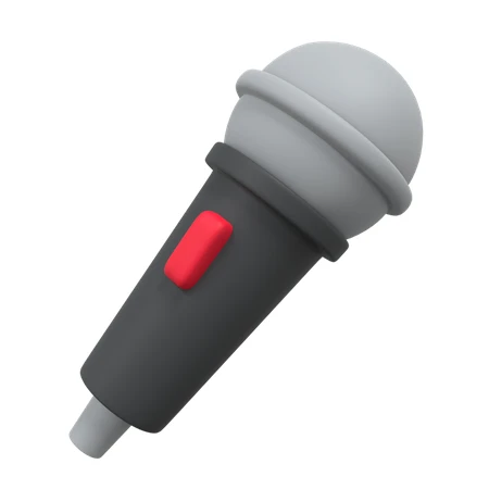 3D illustration of a handheld microphone isolated on white