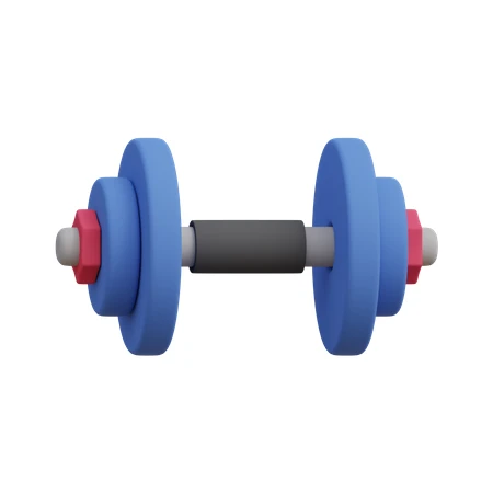 3D stylized dumbbell icon for fitness and weightlifting