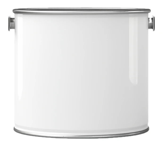Blank white metal paint bucket isolated on white background