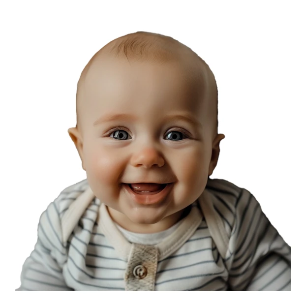 Happy smiling baby boy isolated on white background