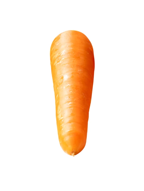 Fresh whole orange carrot isolated on white background