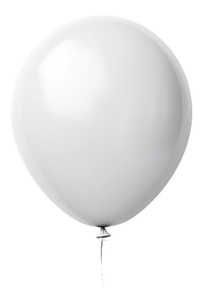 Single white balloon isolated on a white background