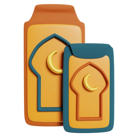 3D Islamic money envelopes with crescent moon for Eid celebrations