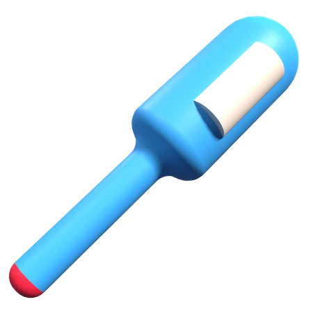 3D minimalist blue medical thermometer isolated on white background