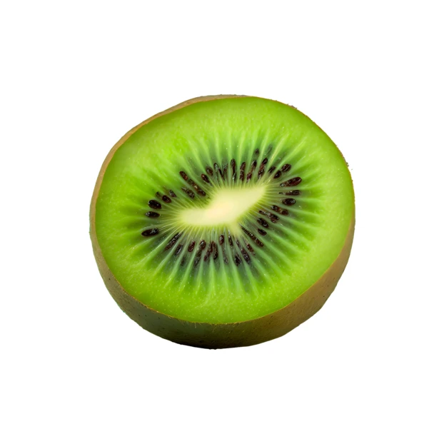Fresh kiwi fruit cross-section isolated on white background