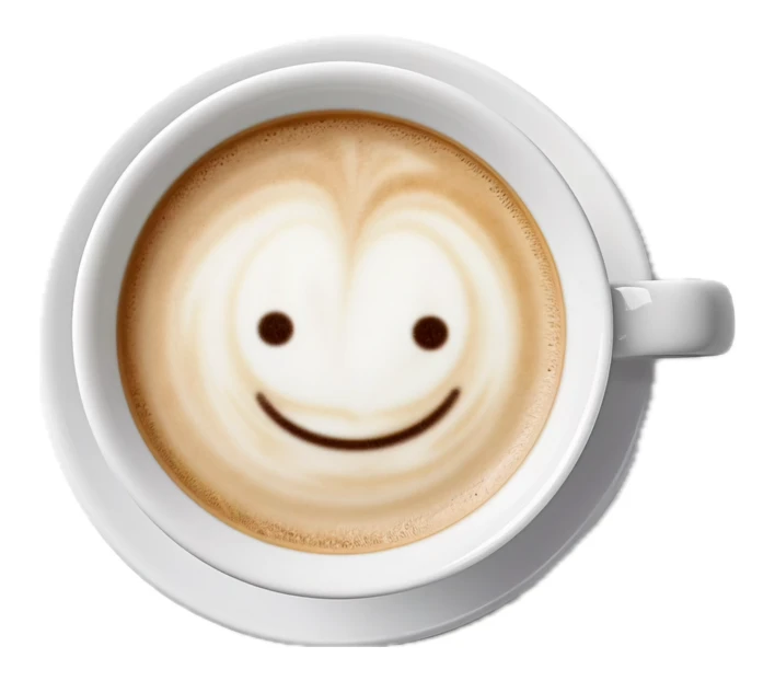 Cup of cappuccino with smiley face latte art