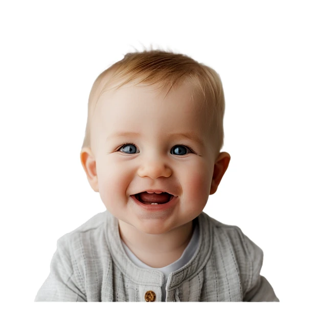 Portrait of a happy smiling baby on white background