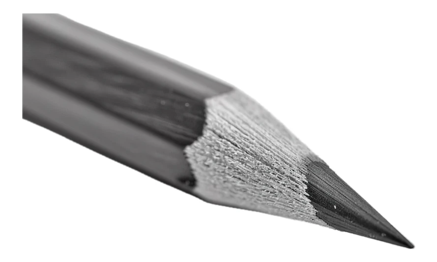 Extreme macro of a sharpened black pencil tip