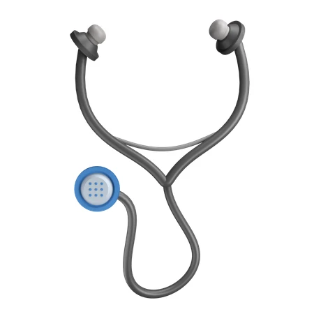 3D illustration of a medical stethoscope on white background