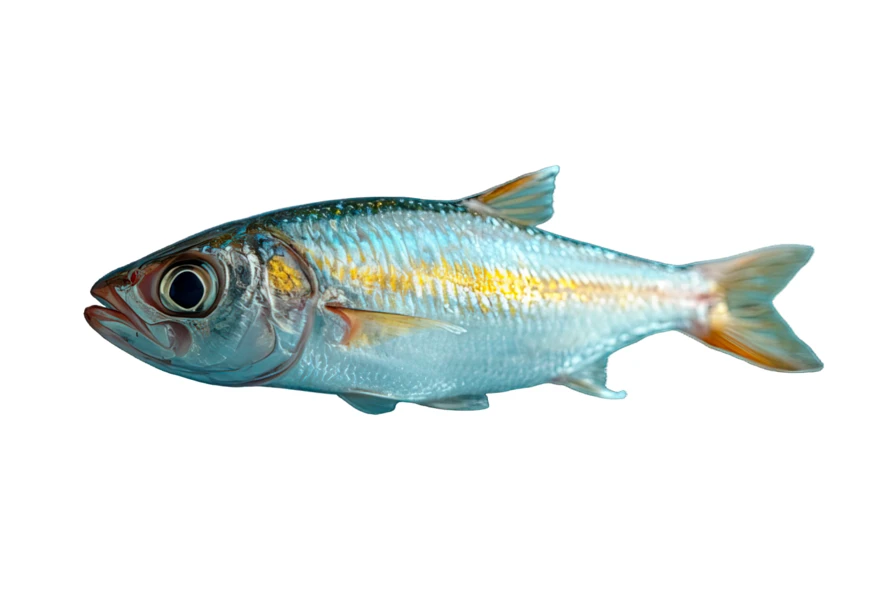 Small silver bogue fish isolated on white background