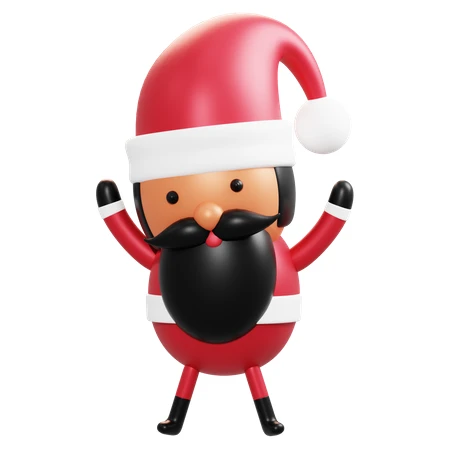 3D render of a cute cartoon Santa Claus character