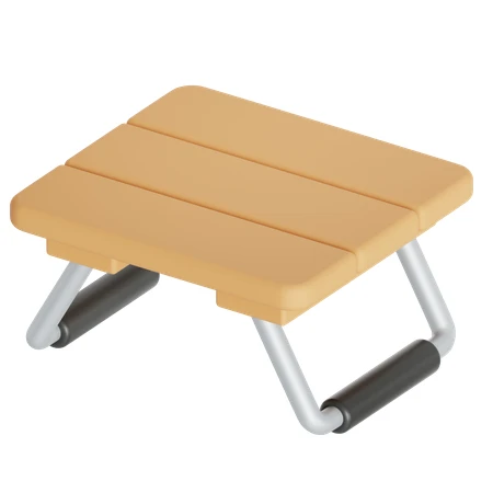 Compact portable folding footrest stool on white background