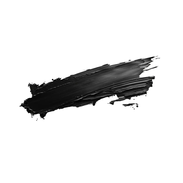 Black mascara smear isolated on white background