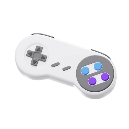 Retro style video game controller isolated on white background