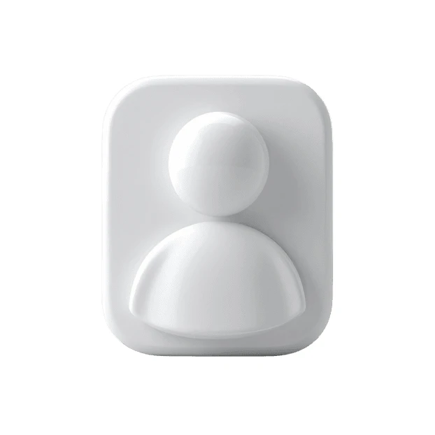 White 3D minimalist user profile icon isolated on white