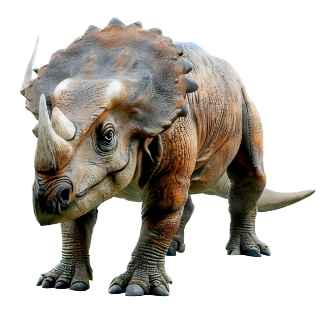 Realistic Centrosaurus dinosaur model isolated on white background