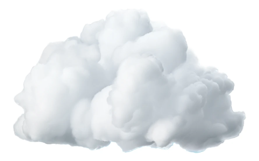 White fluffy cloud isolated on white background