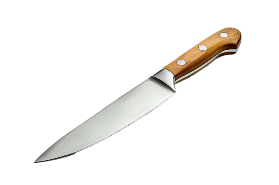 Professional stainless steel chef knife with wooden handle