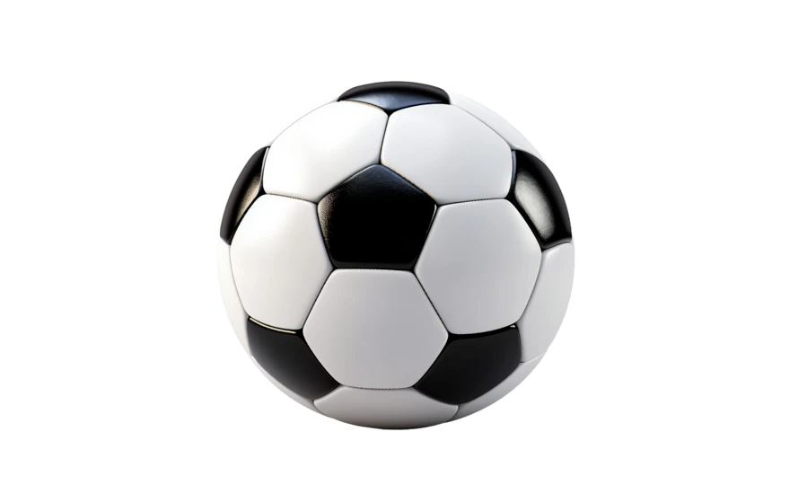 Classic black and white soccer ball isolated on white background