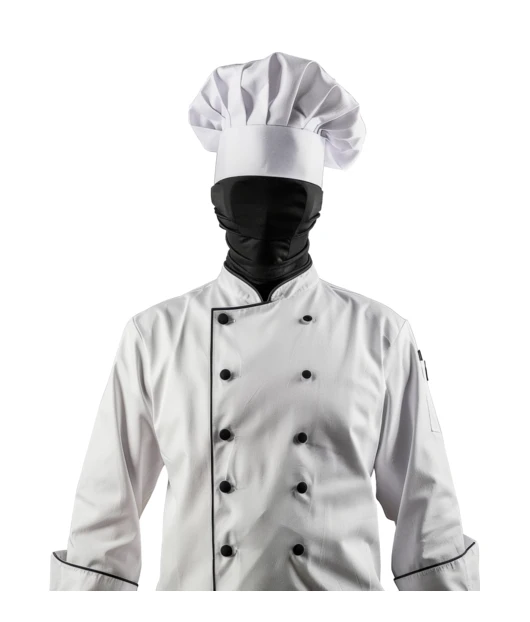 Professional chef uniform with white jacket and hat
