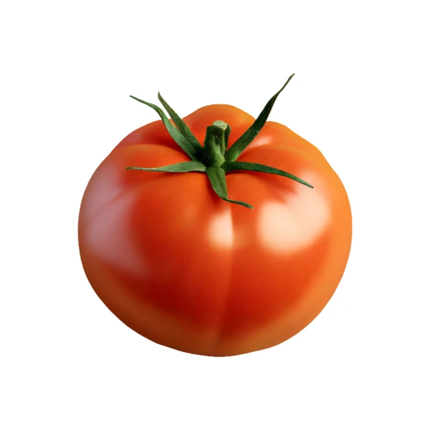 Fresh ripe red tomato isolated on white background