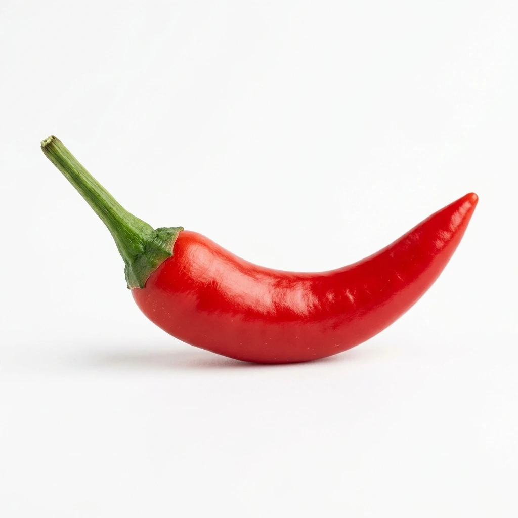 Red hot chili pepper isolated on white background