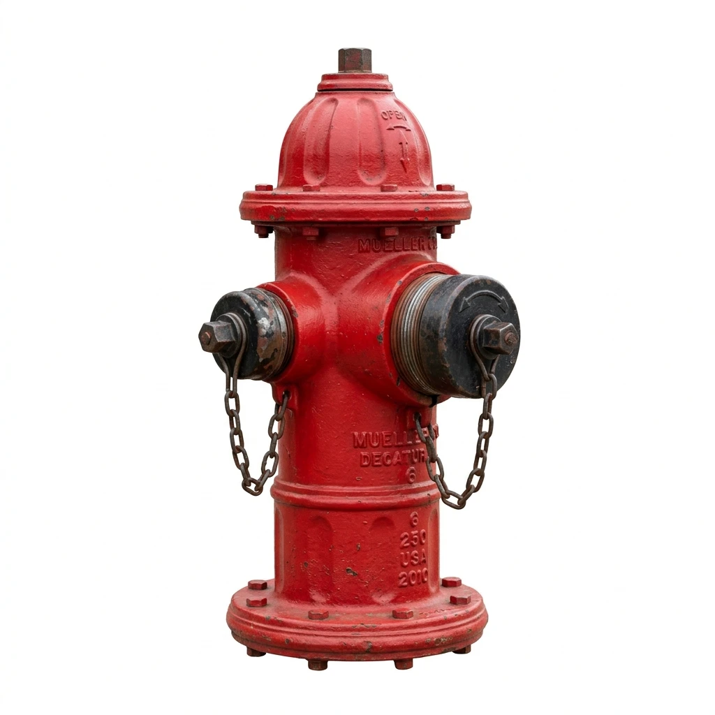 Red fire hydrant isolated on a white background