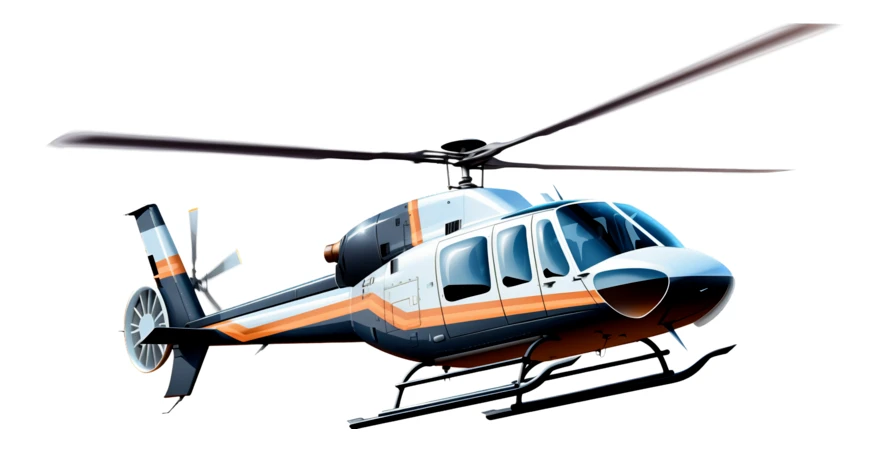 Modern corporate helicopter illustration isolated on white background