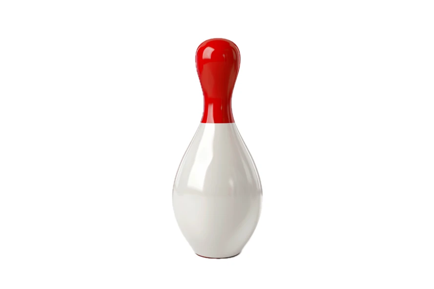 Single bowling pin isolated on white background