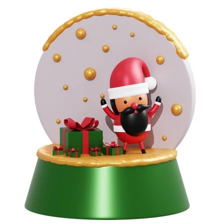 3D cute Santa Claus character with Christmas gift boxes
