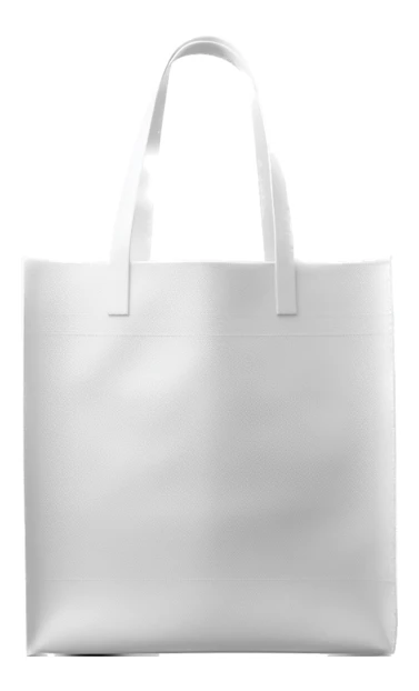 Blank white reusable tote bag isolated on white background