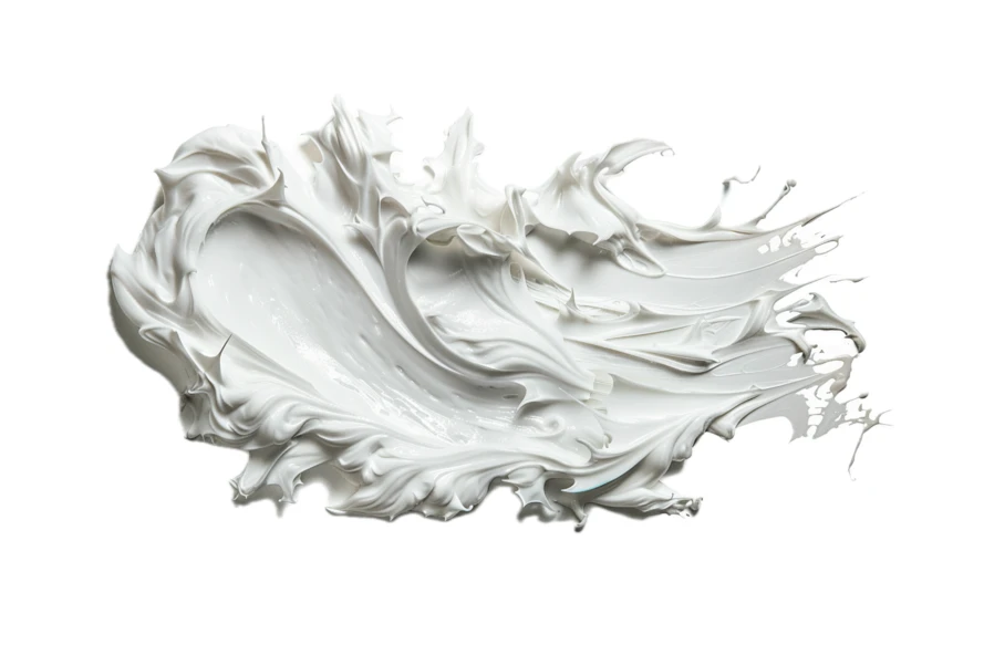 Swirl of thick white cosmetic cream isolated on white